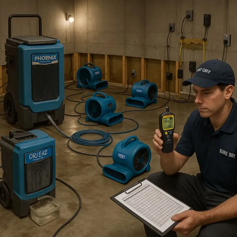 Structural Drying and Dehumidification process in Rose Hill, VA